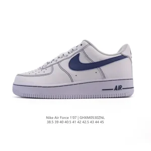 Nike Air Force 1 '07 Low White Leather Sneakers with Air Cushioning
