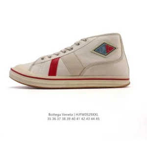 Bottega Veneta Logo Appliqued Canvas High-Top Sneakers