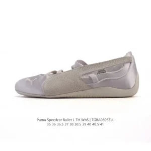 PUMA Speedcat Ballet Mary Jane Shoe for Women in Silver and White