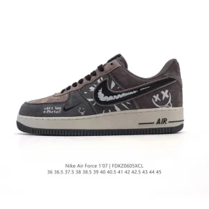 Nike Air Force 1 07 Low White Leather Sneakers with Air Cushion
