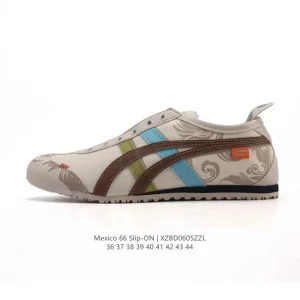 ASICS Onitsuka Tiger Mexico 66 Slip On Vintage Canvas Sneakers for Men and Women