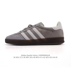 Adidas Originals Gazelle Indoor Retro Leather Sneakers with Gum Sole