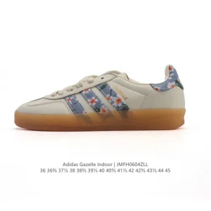 Adidas Originals Gazelle Indoor Retro Leather Sneakers with Gum Sole