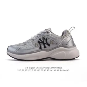 MLB Bigball Chunky Pixel Retro Vintage Thick Sole Sneakers for Men and Women
