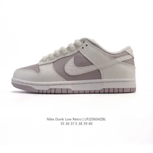 Nike Dunk Low Retro Vintage Basketball Sneakers with Canvas Upper