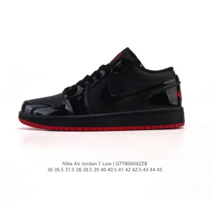 Jordan Air 1 Low Retro DD1660 Black White Leather Sneakers