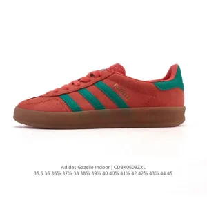 Adidas Originals Gazelle Indoor Retro Leather Sneakers with Gum Sole