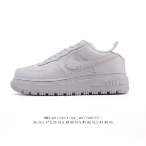 Nike Air Force 1 Low Luxe Leather Sneaker with Gold Stitching