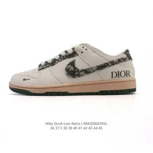 Nike Dunk Low Retro Dior Collaboration Classic Vintage Basketball Sneakers