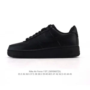 Nike Air Force 1 Low 07 White Leather Sneakers with Air Cushion