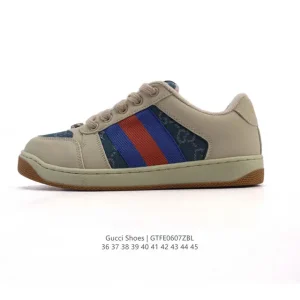 Gucci Screener Old Vintage Leather Platform Sneakers for Men and Women