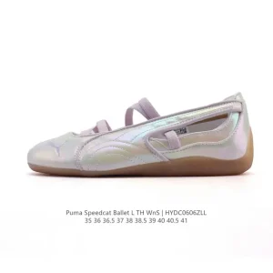 Puma Speedcat Ballet Mary Jane Shoes for Women Silver Racing Inspired