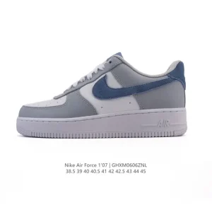 Nike Air Force 1 07 Low White Leather Sneakers with Air Cushion