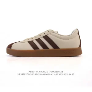 Adidas Vl Court 2.0 Shoes White T-Shape Toe Sneakers