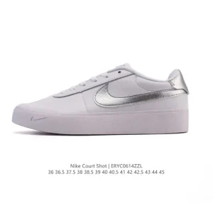 Nike Court Shot Men's and Women's Lifestyle Shoes White Black Leather