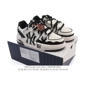 MLB Chunky Liner Basic Leather Retro Streetwear Sneakers for Men and Women