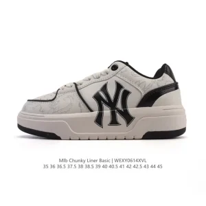 MLB Chunky Liner Basic Retro Leather Street Sneakers for Men and Women