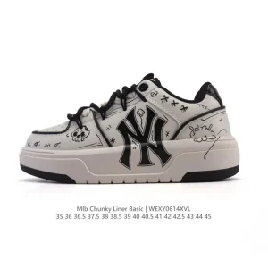 MLB Chunky Liner Basic Leather Street Sneakers for Men and Women