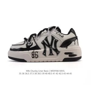 MLB Chunky Liner Basic Street Style Leather Sneakers for Men and Women