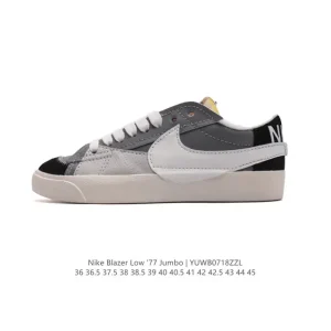 Nike Blazer Low '77 Jumbo Sneakers with Oversized Swoosh and Wide Laces