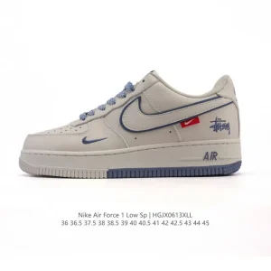 Nike Air Force 1 07 Low White Leather Sneakers with Air Cushion