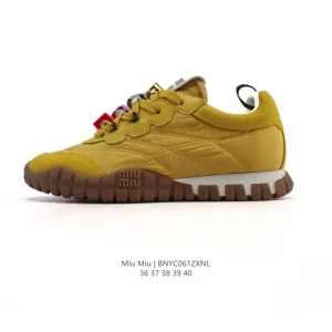 Miu Miu Women's 2025Ss Fashion Leather Textile Sneakers