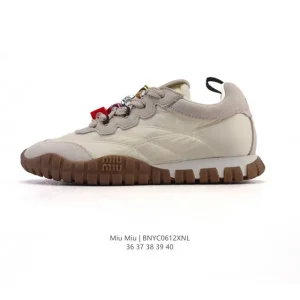 Miu Miu Women's Leather & Fabric Sneakers 2025Ss New Arrival