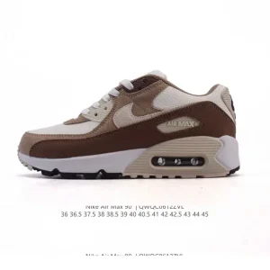 Nike Air Max 90 Retro Running Shoes with Leather and Mesh Upper
