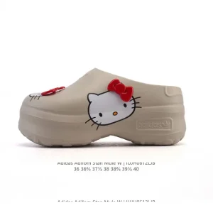 Adidas Adifom Hello Kitty Slippers with Bow Decorations