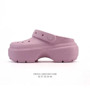 Crocs Women's Thick Sole Platform Sandals - White Jing Tong Style