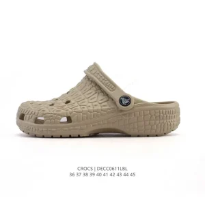 New Crocs Crocodile Texture Closed Toe Sandal Slipper for Home and Beach