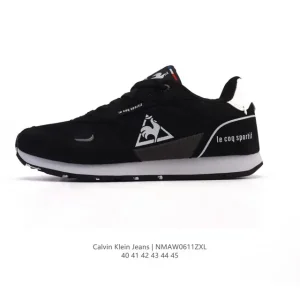 Calvin Klein Jeans Men's Low-Top Leather Sneakers with Retro Street Style