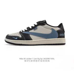Jordan AJ1 Low Military Blue 2025 Snake Year Reverse Swoosh Sneakers