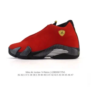 Jordan Ferrari Red Retro 14 High Top Basketball Shoes