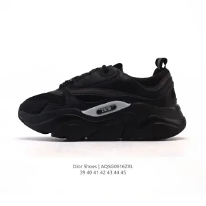 Dior Men's Low-Top Retro Running Shoes with Thick Sole