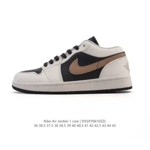Jordan Air 1 Low Retro Leather Basketball Shoes with Air Cushion
