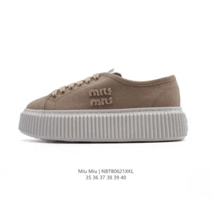 Miumiu Platform Canvas Shoes Fashion Comfortable Sneakers for Women