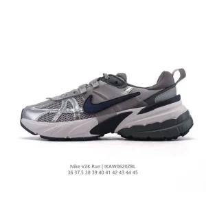 Nike V2K Run Retro Running Shoes White Metallic Silver