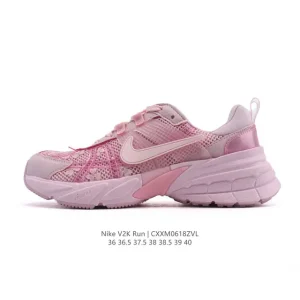 Nike V2K Run Retro Running Shoes with Cushioned Sole and Metallic Accents