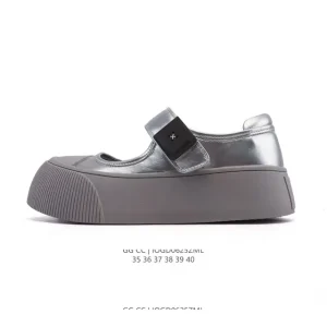 Gg-Cc Chunky Heel Mary Jane Flats for Women - Platform Comfort Shoes