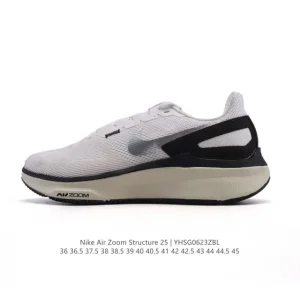 Nike Air Zoom Structure 25 Lightweight Running Shoes White Grey Men Women