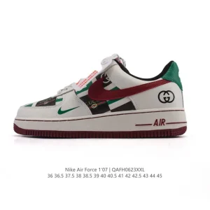 Nike Air Force 1 '07 Low White Leather Sneakers with Air Cushion