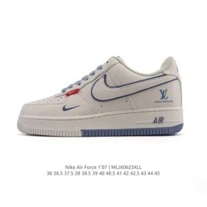 Nike Air Force 1 Low 07 White Leather Vintage Sneakers for Men and Women