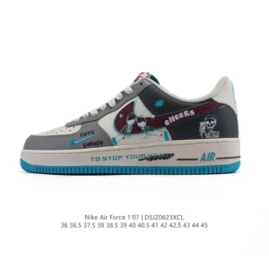 Nike Air Force 1 '07 Low White Leather Sneakers with Air Cushion