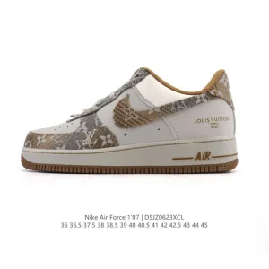 Nike Air Force 1 Low White Leather Sneakers with Air Cushioning