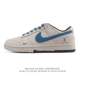 Nike SB Dunk Low Pro Louis Vuitton Collaboration Vintage Leather Skate Shoes