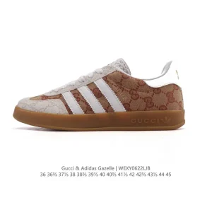 Adidas Originals X Gucci Gazelle Leather Sneakers Vintage Unisex Shoes