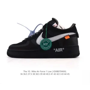 Off-White x Nike Air Force 1 Low '07 LV8 'The Ten' Replica Sneakers with Cleaning Brush