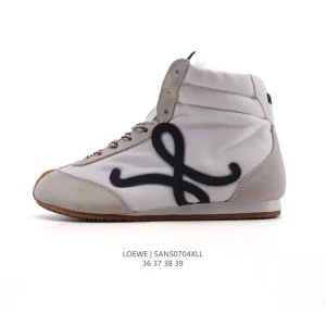 Loewe Ballet Runner Leather Fabric High Top Sneakers
