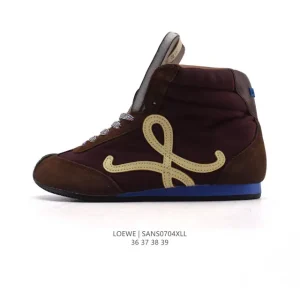 Loewe Ballet Runner Leather Fabric High Top Sneakers